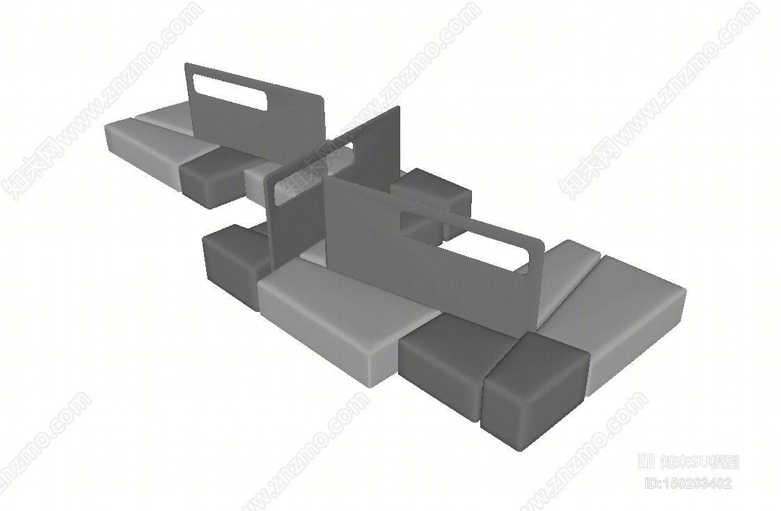 现代风格异形沙发SU模型下载【ID:150203402】