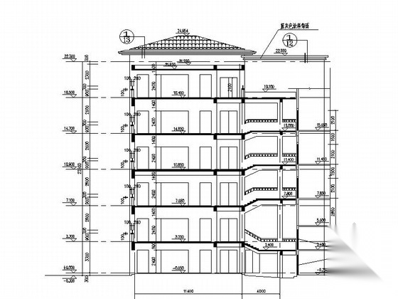 [江苏]6层现代风格中学教学楼建筑施工图cad施工图下载【ID:167635158】