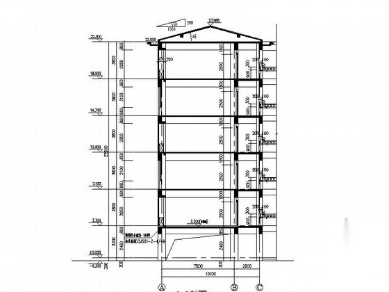 [江苏]6层现代风格中学教学楼建筑施工图cad施工图下载【ID:167635158】