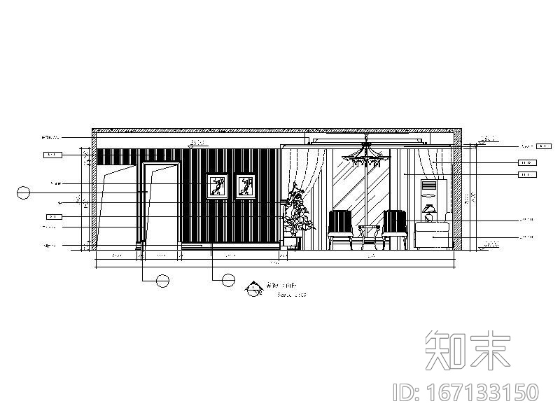 [重庆]露天院馆小户型2居室室内设计CAD施工图cad施工图下载【ID:167133150】