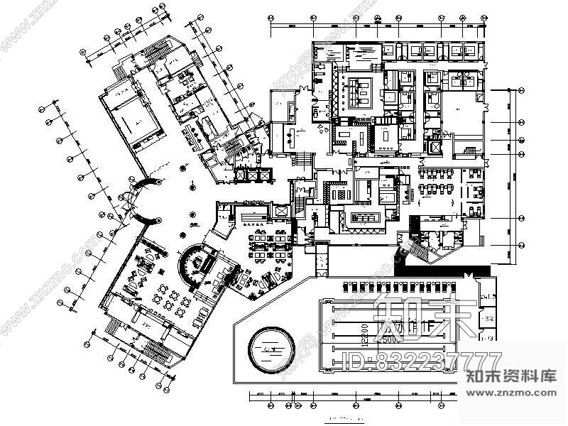 图块/节点四星级酒店平面布置图cad施工图下载【ID:832237777】