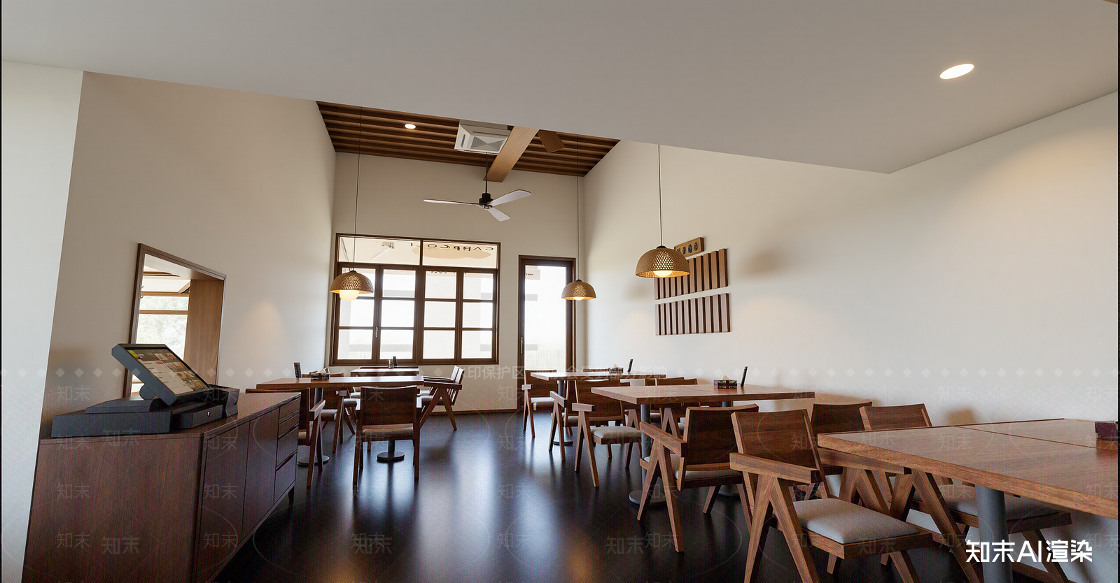 现代快餐店SU模型下载【ID:1215946673】