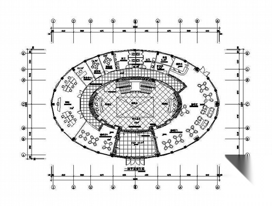 某椭圆型会所施工图cad施工图下载【ID:166834115】