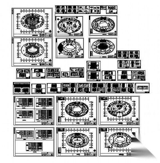 某椭圆型会所施工图cad施工图下载【ID:166834115】