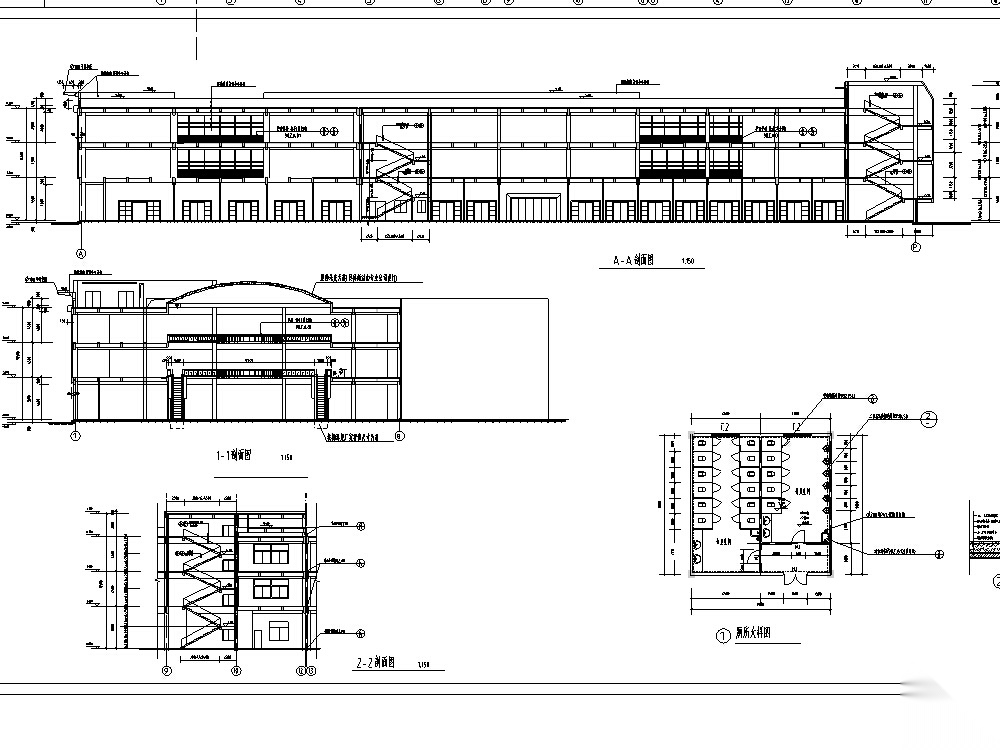 现代多层商场商业建筑设计施工图CADcad施工图下载【ID:165139190】