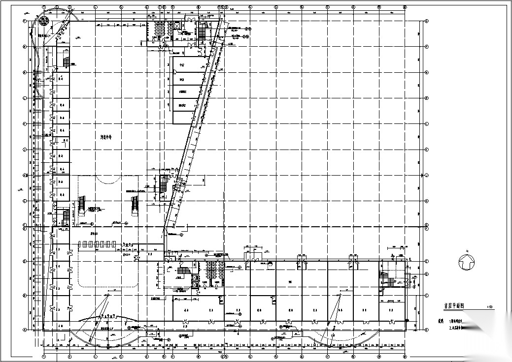 现代多层商场商业建筑设计施工图CADcad施工图下载【ID:165139190】