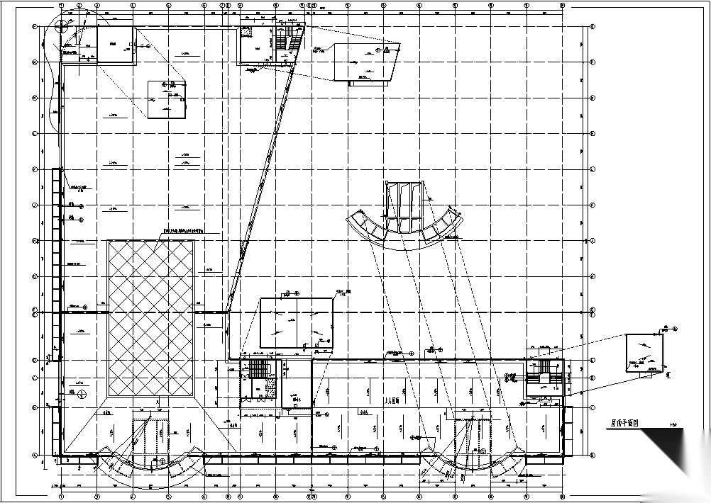 现代多层商场商业建筑设计施工图CADcad施工图下载【ID:165139190】