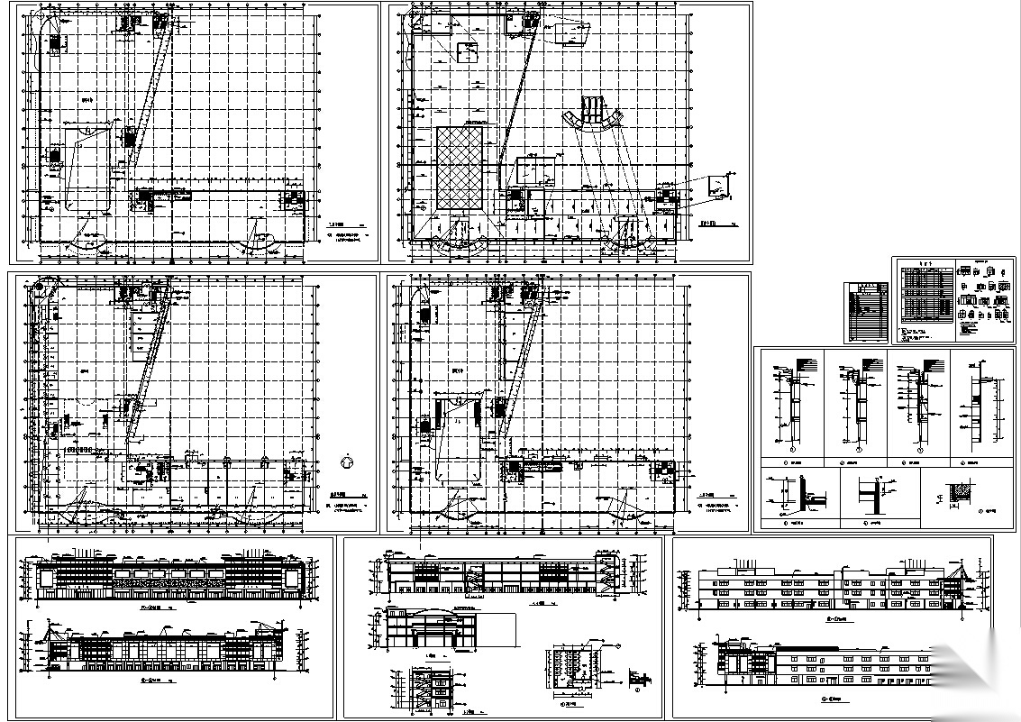 现代多层商场商业建筑设计施工图CADcad施工图下载【ID:165139190】