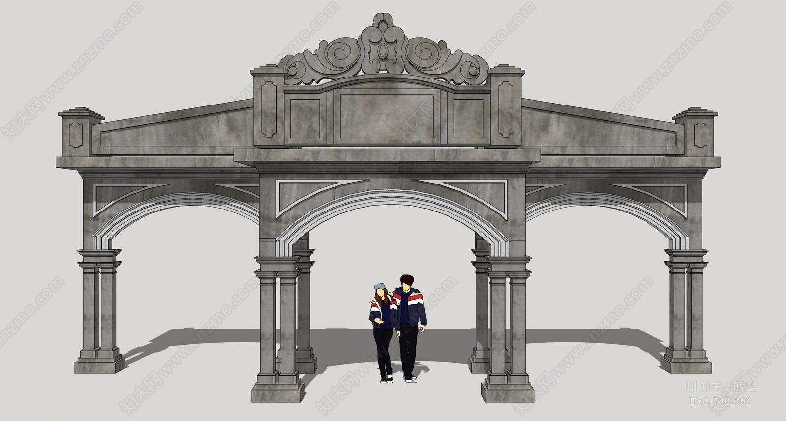 民国风格大门SU模型下载【ID:847482392】