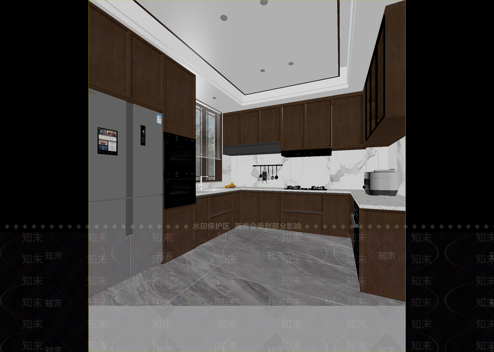 新中式封闭式厨房3D模型下载【ID:1215079986】