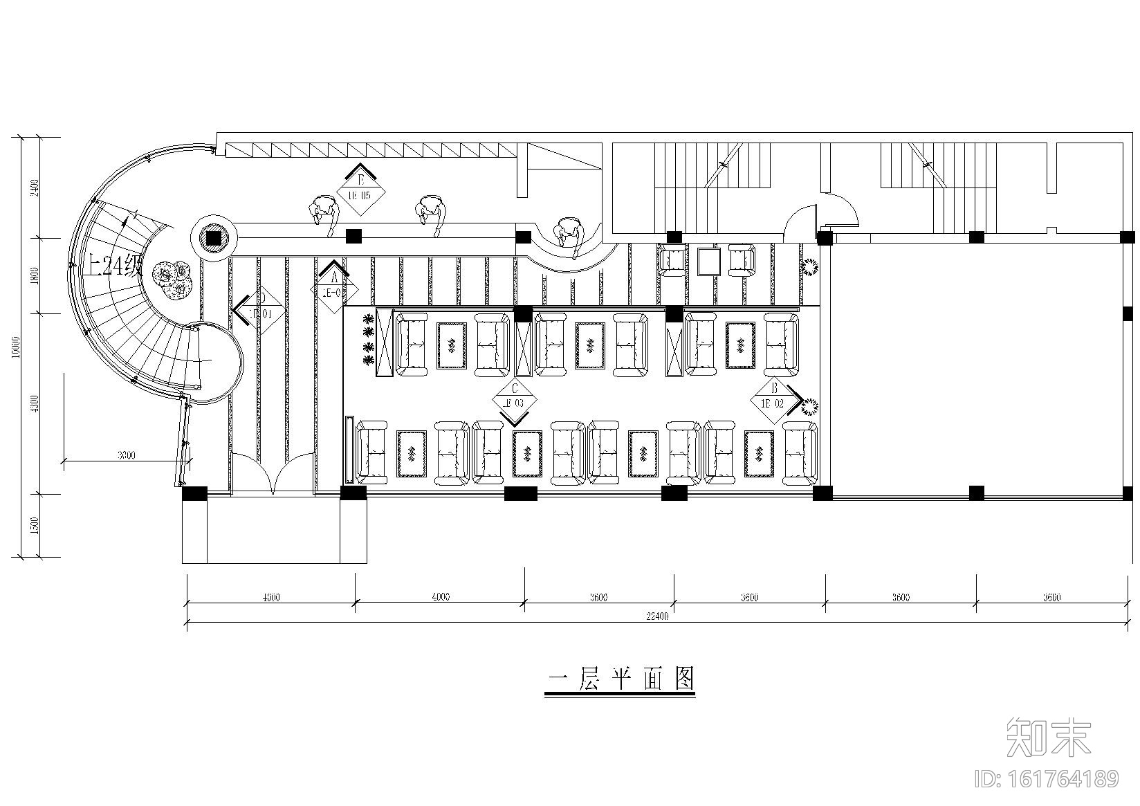 东方威尼斯咖啡厅室内装修施工图cad施工图下载【ID:161764189】