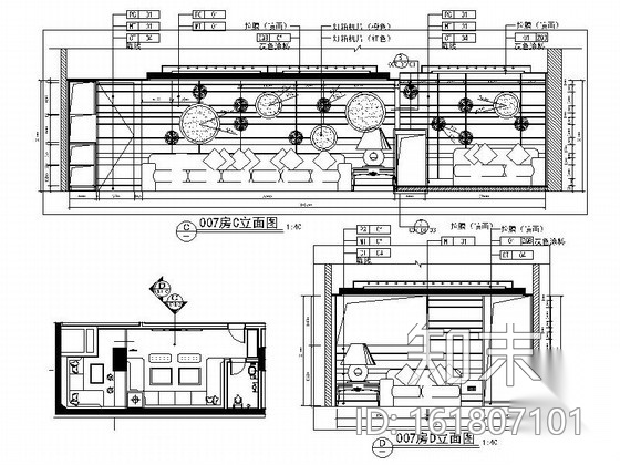 [上海]精品高档娱乐KTV全套施工图cad施工图下载【ID:161807101】