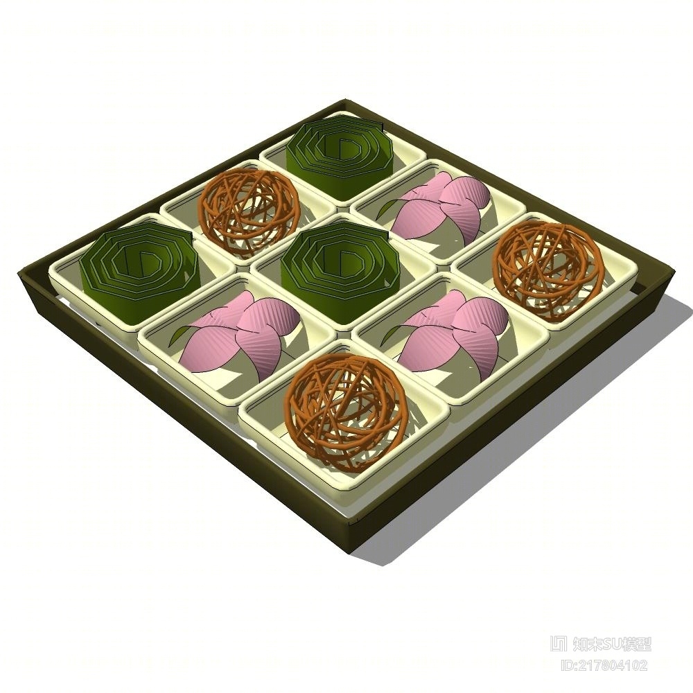 精品免费摆件组合SU模型下载【ID:217804102】