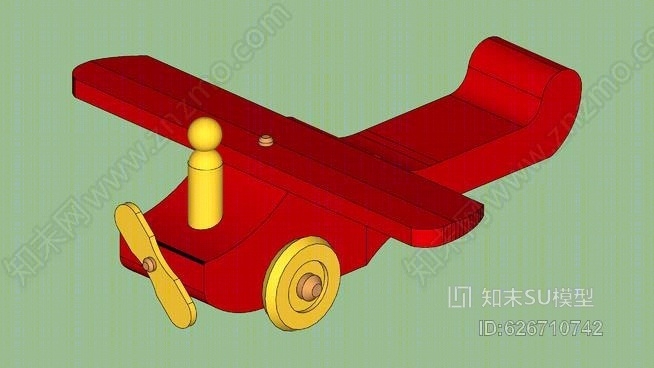 玩具木飞机SU模型下载【ID:626710742】