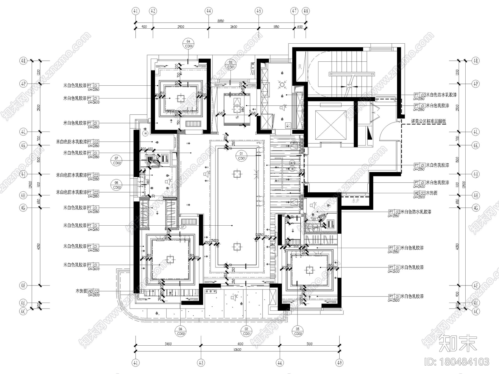 [上海]142㎡现代三居室家装样板间施工图施工图下载【ID:180484103】