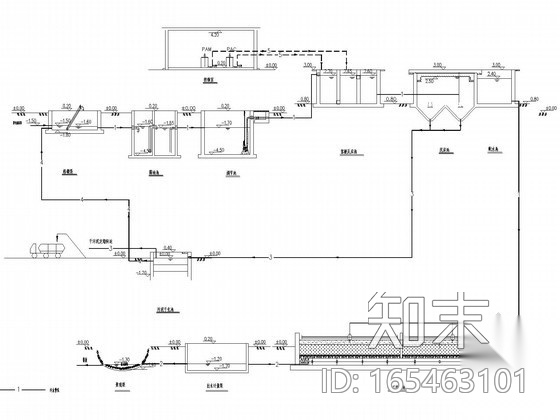 50-600t污水厂工艺流程及平面图集cad施工图下载【ID:165463101】