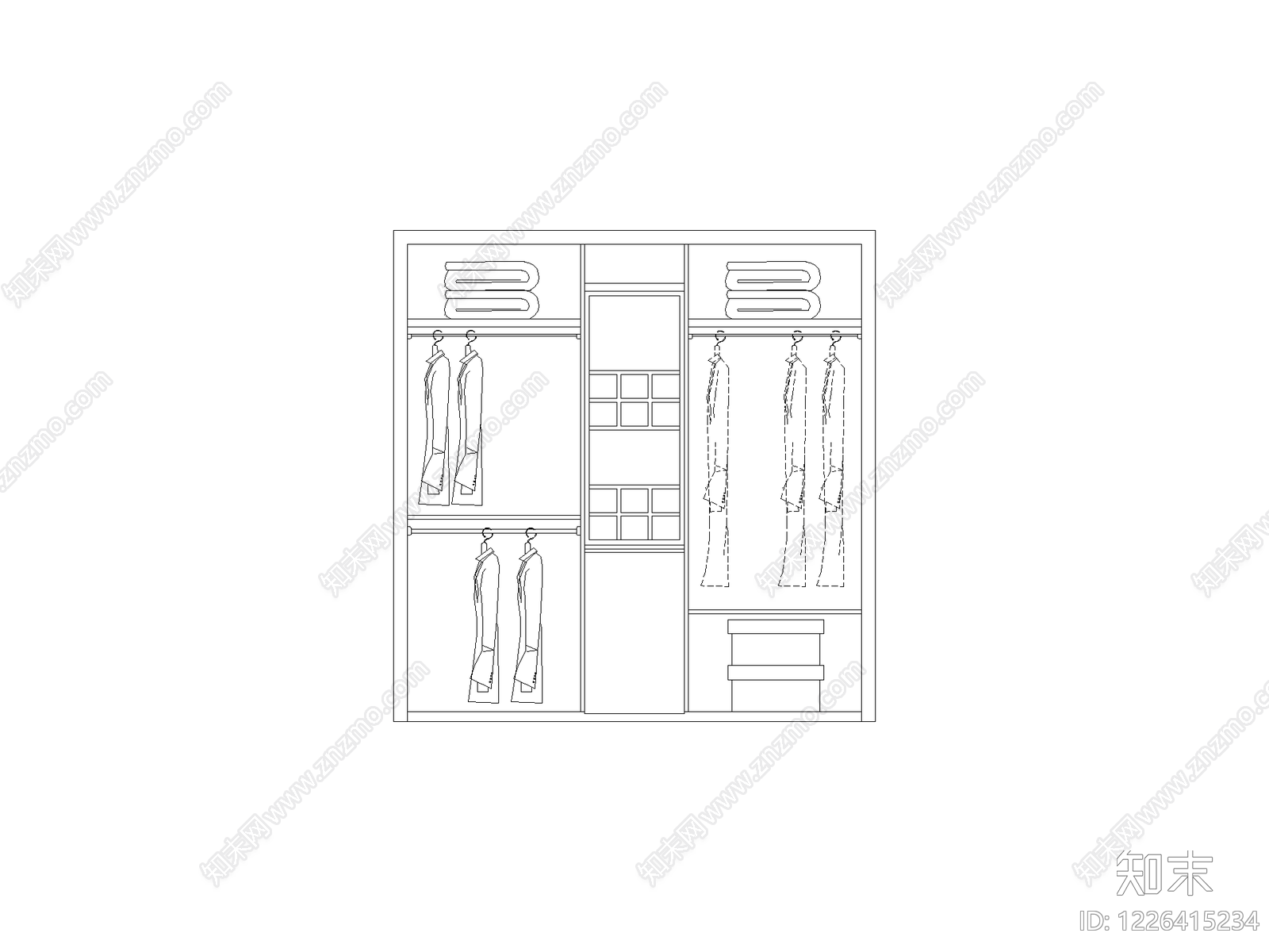 柜子平立面cad施工图下载【ID:1226415234】