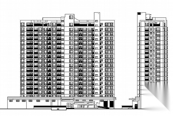 [东莞]某十八层商住楼建筑施工图(有总平)cad施工图下载【ID:165135185】