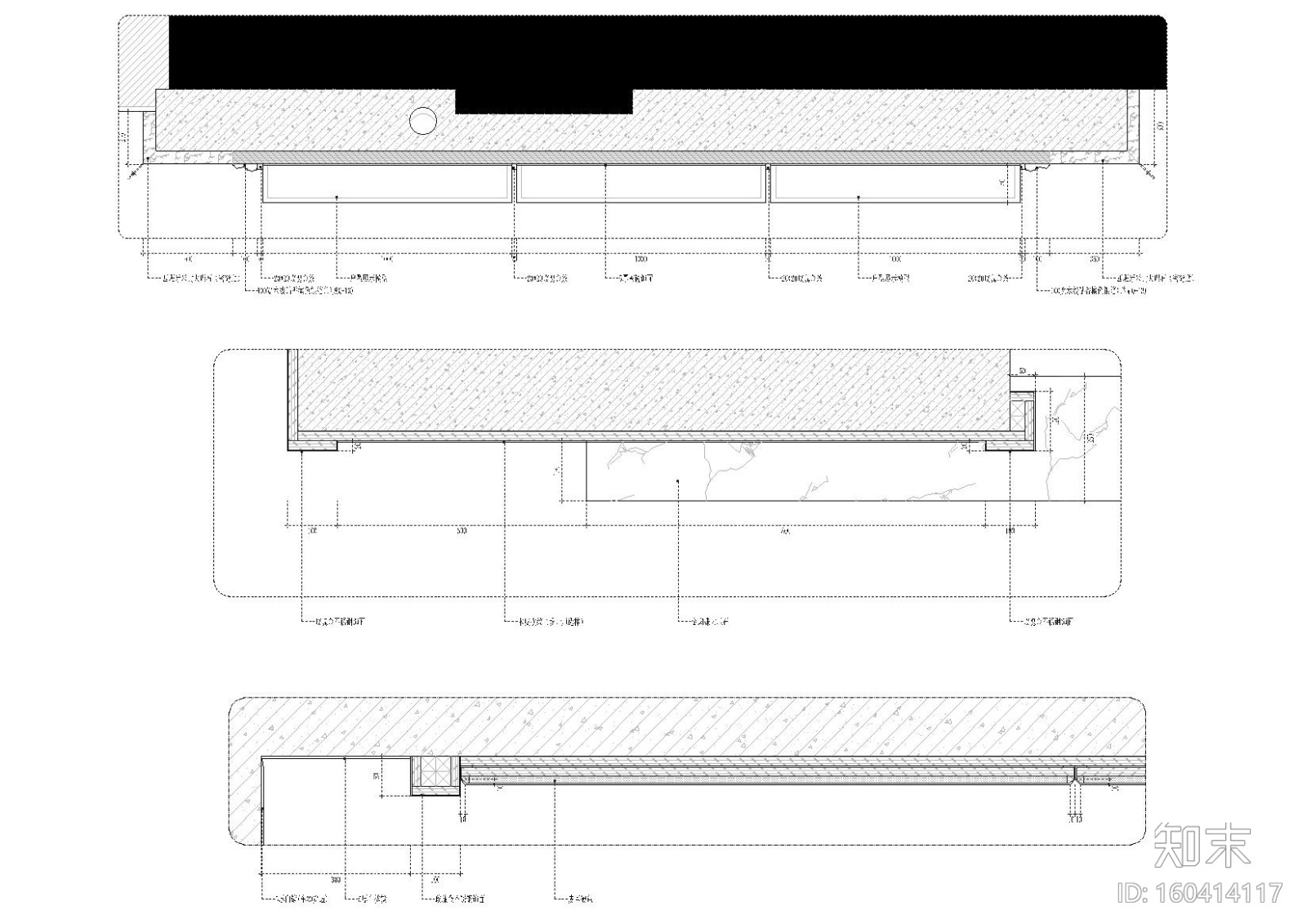 [福建]​中茵上城美域售楼部施工图+效果图cad施工图下载【ID:160414117】