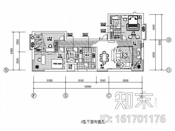 [沈阳]精品住宅公寓全套样板间室内装修图cad施工图下载【ID:161701176】