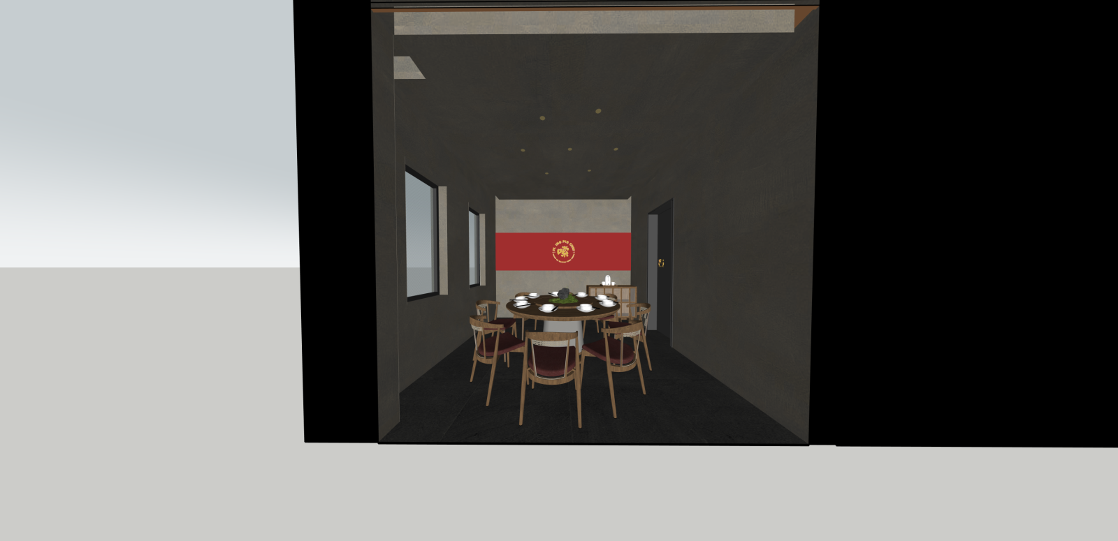 新中式面馆SU模型下载【ID:1216077829】