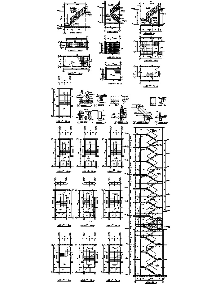 [河南]高层框剪结构住宅施工图(含多栋楼招标与正式版...cad施工图下载【ID:166335199】