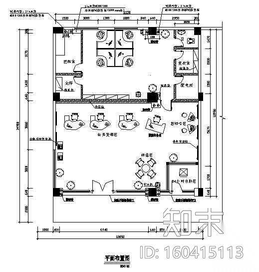 中国移动营业厅装饰施工图cad施工图下载【ID:160415113】