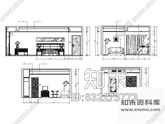 图块/节点酒店客房立面设计图施工图下载【ID:832273773】