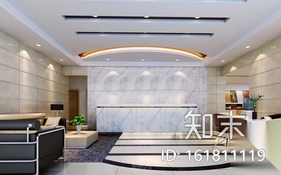 [广东]现代简约宽敞办公楼装修设计施工图（含效果）cad施工图下载【ID:161811119】