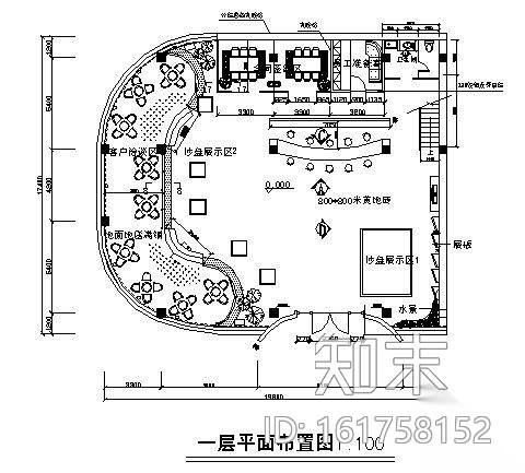 售楼处装修施工图cad施工图下载【ID:161758148】