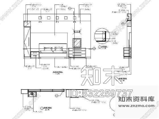 图块/节点卧室床背景详图Ⅱ施工图下载【ID:832259737】