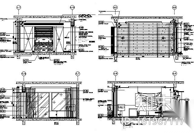 豪华五星酒店双间套房施工图cad施工图下载【ID:161967117】