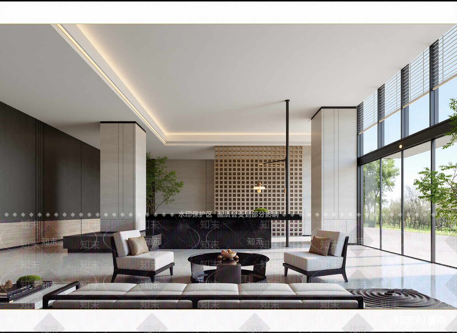 现代酒店大堂3D模型下载【ID:1215085473】