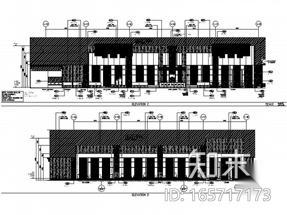 [上海]国际豪华现代酒店大堂室内装修施工图（含效果）cad施工图下载【ID:165717173】