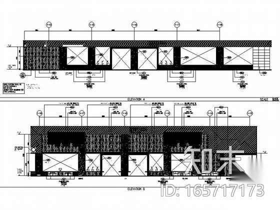 [上海]国际豪华现代酒店大堂室内装修施工图（含效果）cad施工图下载【ID:165717173】