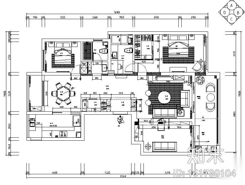 [浙江]御河湾混合风格住宅设计施工图（附效果图+3D模...施工图下载【ID:161780104】