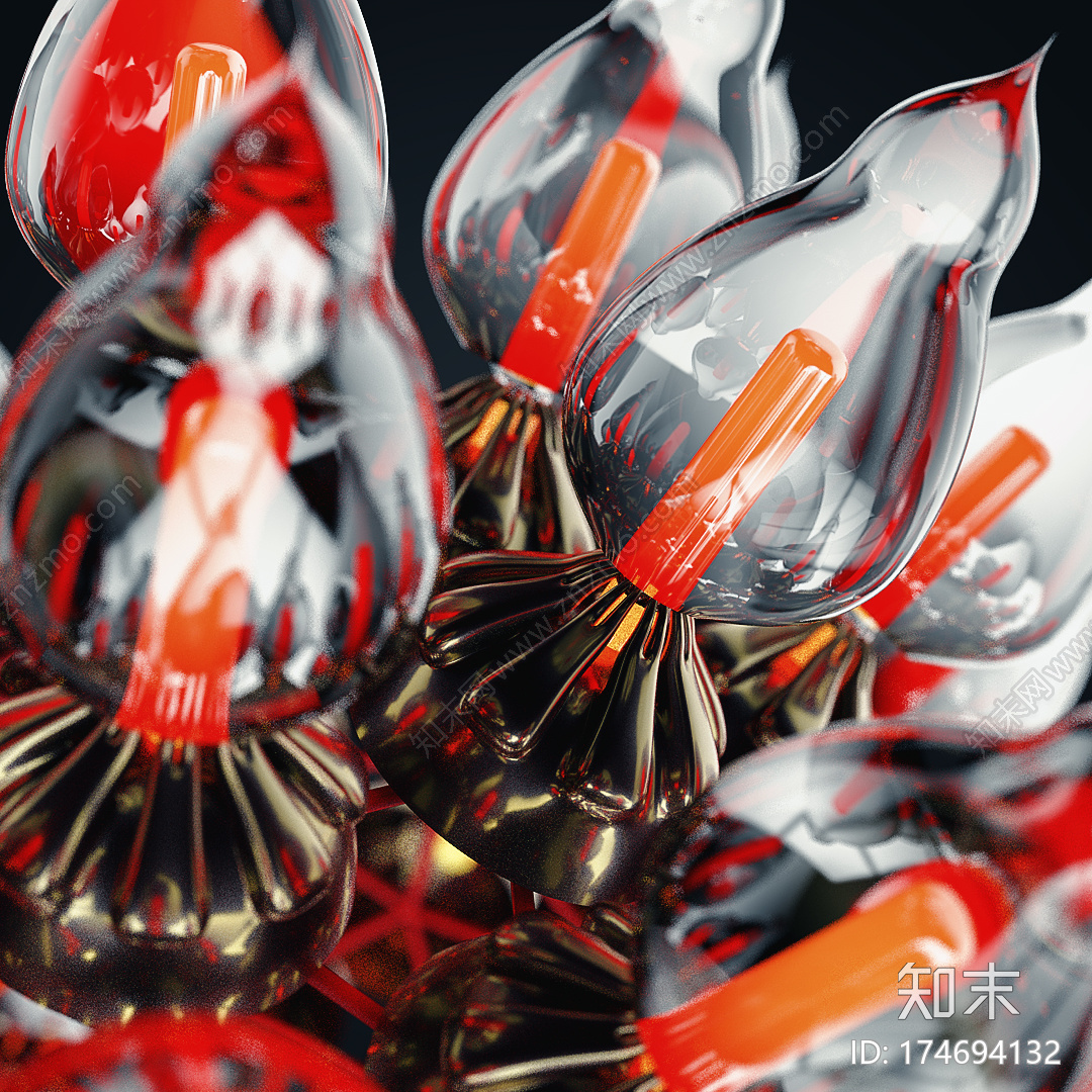 葫芦状灯泡C4D动画工程文件分享CG模型下载下载【ID:174694132】