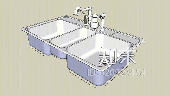 厨房洗涤槽SU模型下载【ID:520923154】