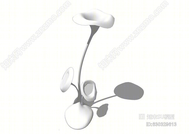 花朵雕塑SU模型下载【ID:630329613】