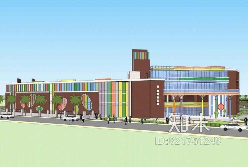 现代小学SU模型下载【ID:821751249】