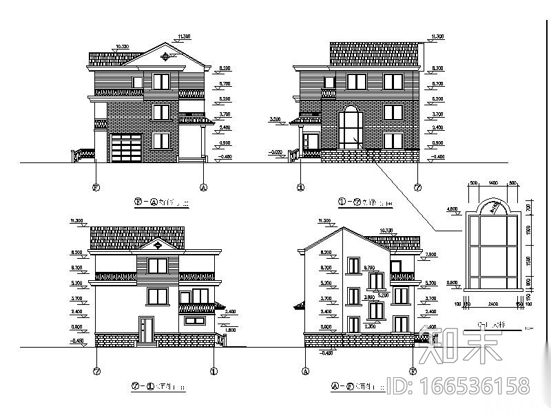 简单实用的新型农村住宅设计施工图cad施工图下载【ID:166536158】