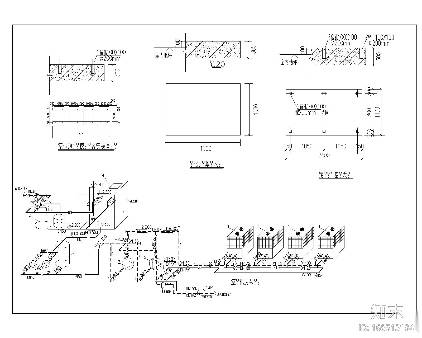 [河北]某温室大棚空调施工图cad施工图下载【ID:168513134】