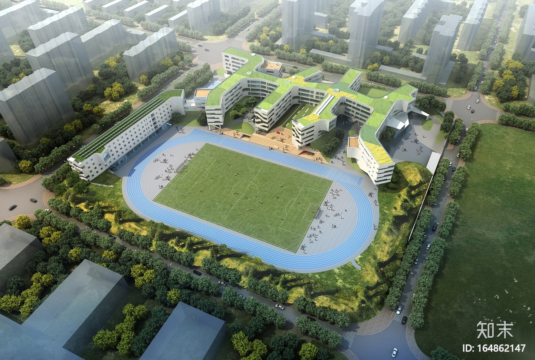田园学校-中粮万科长阳中学概念设计方案cad施工图下载【ID:164862147】