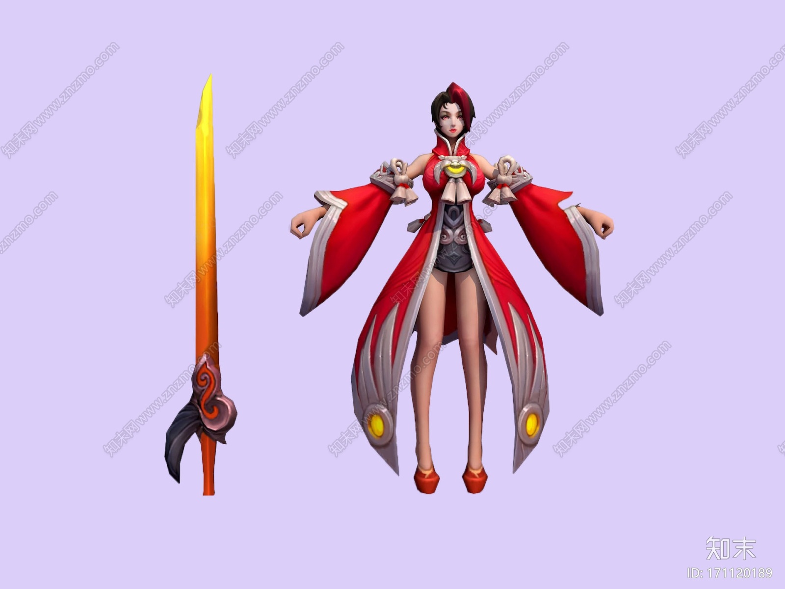 现代3D王者荣耀2013游戏女角色CG模型下载【ID:171120189】