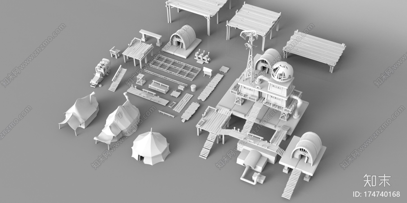 废弃的营地-CG模型下载【ID:174740168】