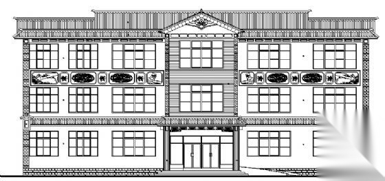 某三层青少年宫建筑方案图cad施工图下载【ID:166577107】
