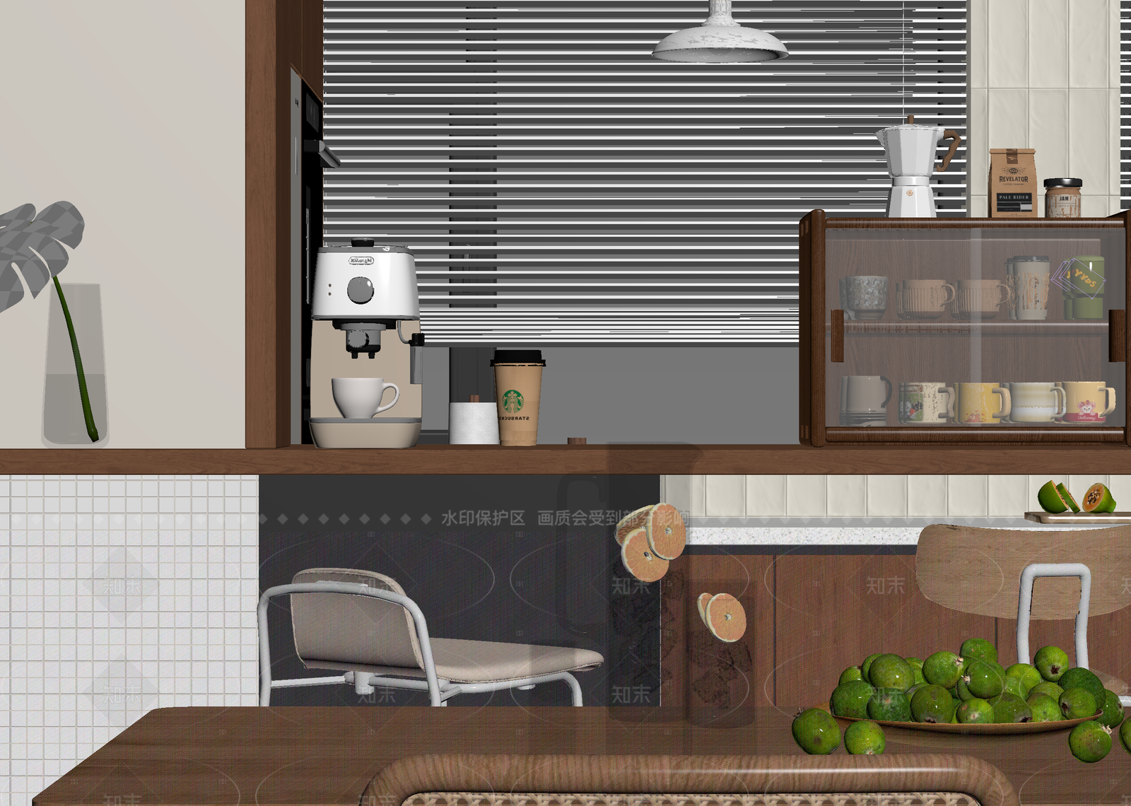 现代开放式厨房3D模型下载【ID:1214945101】