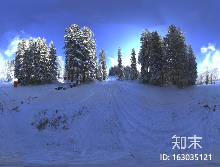荒郊公路雪景hdr外景贴图贴图下载【ID:163035121】