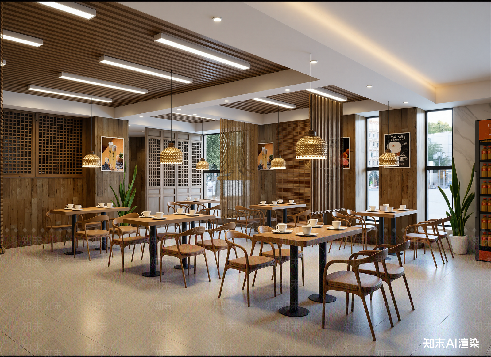 新中式咖啡厅3D模型下载【ID:1214417693】