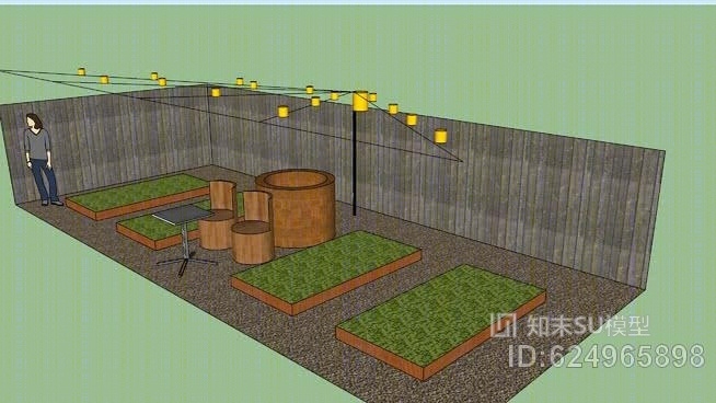 后院花园SU模型下载【ID:624965898】